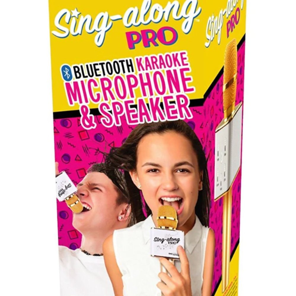 Sing-along PRO Bluetooth Karaoke Microphone and Bluetooth Stereo Speaker GOLD